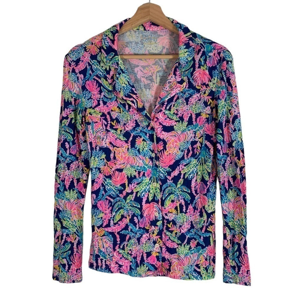 Lilly Pulitzer Oyster Bay PJ Button Down Top Size XS